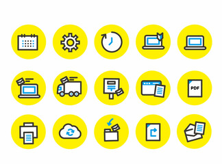 インボイス 会計 経理関連アイコン イラスト素材