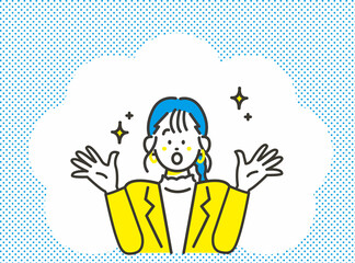 笑顔で喜ぶおしゃれな女性社員