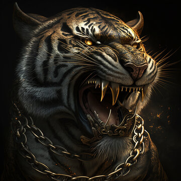 tiger in the night