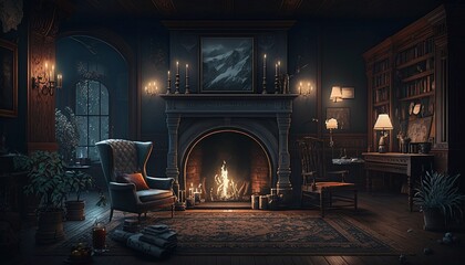 Cozy Room With Fireplace - Dark And Moody Room Cozy
