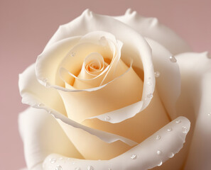 Beautiful Cream Rose close-up for Marriage or Love Gesture - Generative AI.