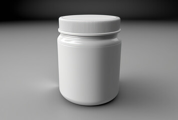 White plastic jar mockup model. Generative AI.
