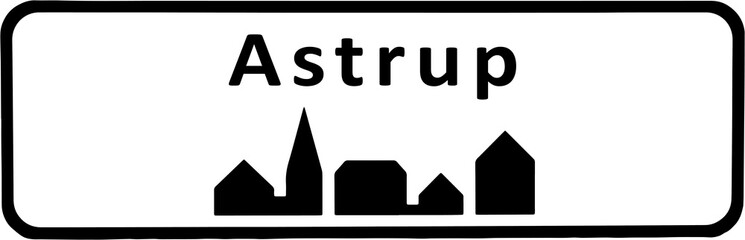City sign of Astrup