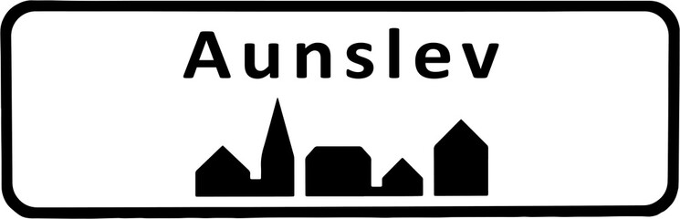 City sign of Aunslev