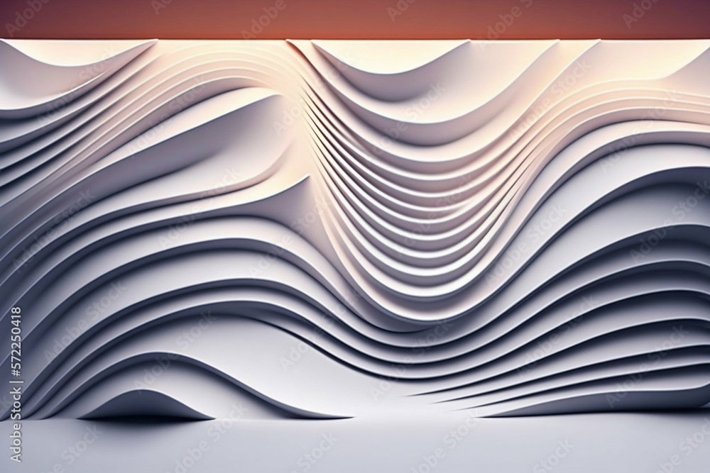 Poster abstract smooth wave lines background. generative ai