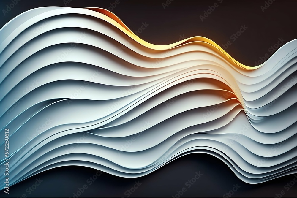 Poster abstract smooth wave lines background. generative ai