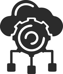 Big data icon, data transfer icon black vector