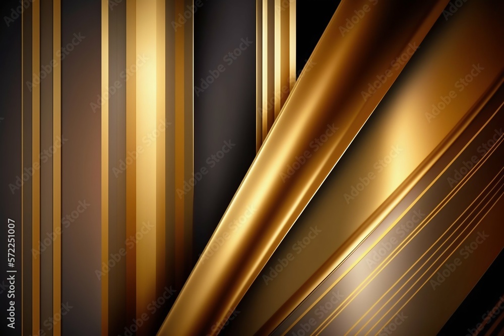 Poster abstract golden smooth stripe lines background. generative ai