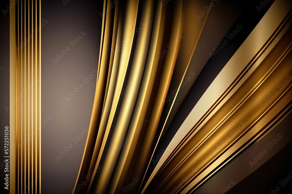 Poster abstract golden smooth stripe lines background. generative ai