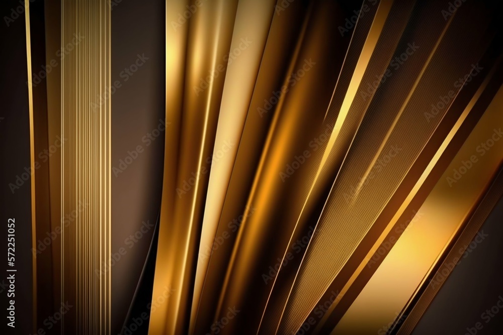 Poster abstract golden smooth stripe lines background. generative ai