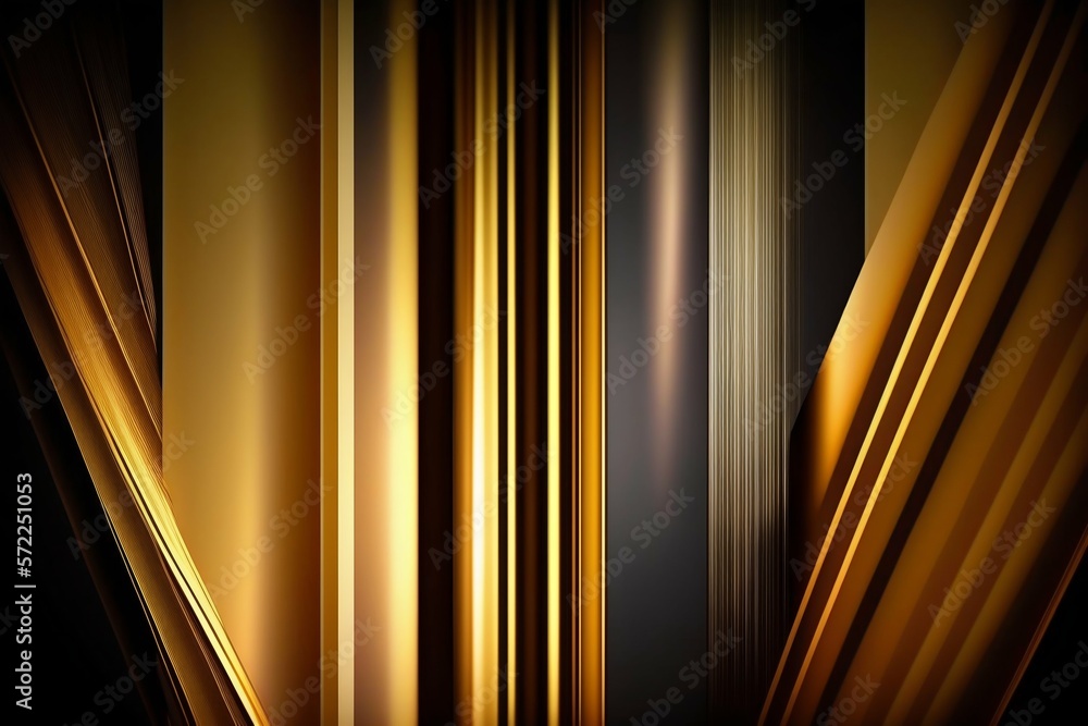 Poster abstract golden smooth stripe lines background. generative ai