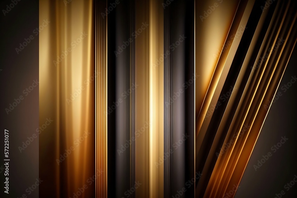 Poster abstract golden smooth stripe lines background. generative ai