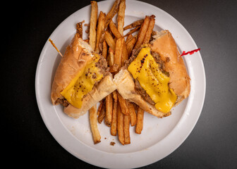 Cheesesteak with french fries
