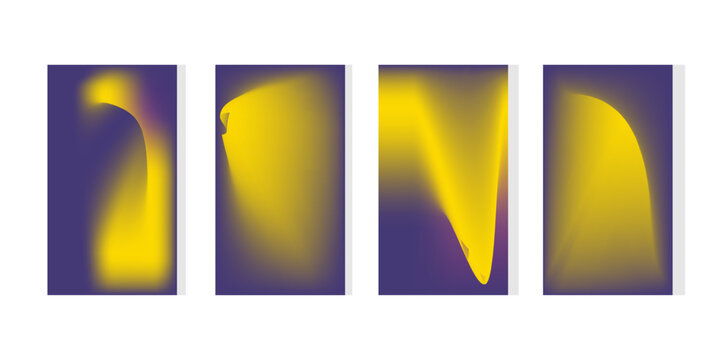 A set of pastel, trendy gradients.  Background 2023. Palette for decoration and design.  Isolated templates. Purple and yellow vector