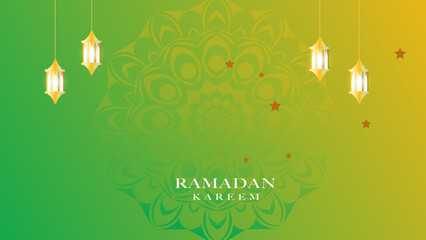 Ramadan Kareem. Mandala pattern and abstract eid lamp elements background.