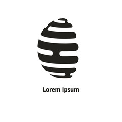 Abstract digital 3D logo globe. Round icon business marketing, networking, communications