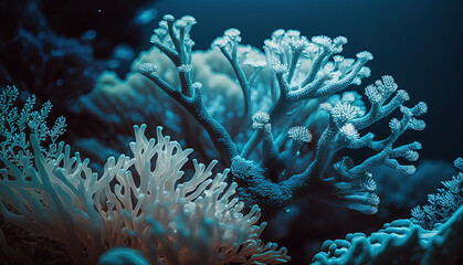 Beautiful underwater coral reef. Generative AI.
