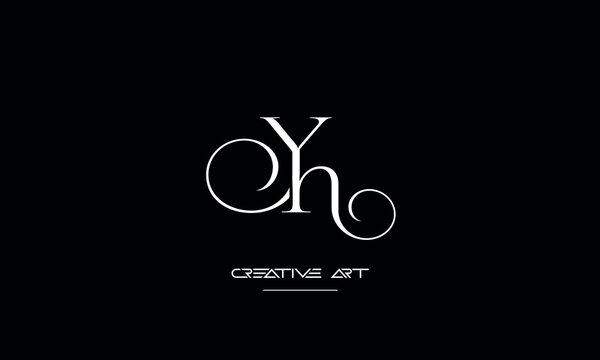 YH, HY, Y, H abstract letters logo monogram