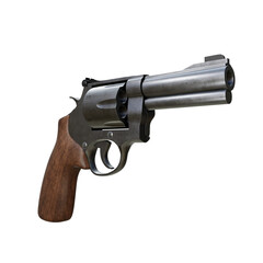 3d rendering revolver gun weapon perspective view