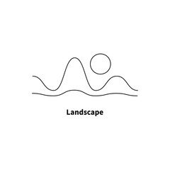 Minimalistic landscape of sea and sun