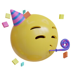 Party 3d emoji with water in head laugh side angle