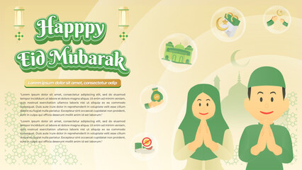 Social Media Banner Eid Mubarak. Eid Theme. The Blessed Month. Cairo. Istanbul. turkey. Arab.