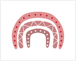 Boho rainbow icon isolated. Doodle Vector stock illustration. EPS 10