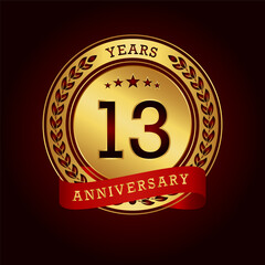 13th anniversary celebration logo design. Vector Eps10