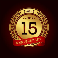 Fototapeta na wymiar 15th anniversary celebration logo design. Vector Eps10