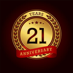 21th anniversary celebration logo design. Vector Eps10