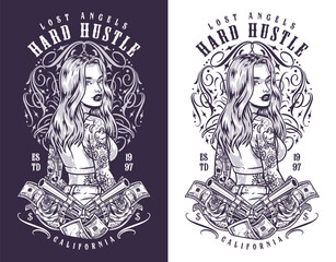 California cool girl flyer monochrome