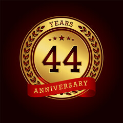 44th anniversary celebration logo design. Vector Eps10