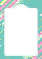 爽やかでエネルギッシュなイメージの背景デザインとフレーム　縦型