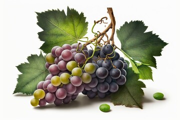 Obraz premium A bunch of grapes photoreal illustration on white background can easily be isolated generative ai