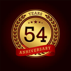 54th anniversary celebration logo design. Vector Eps10