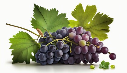 Obraz premium A bunch of grapes photoreal illustration on white background can easily be isolated generative ai