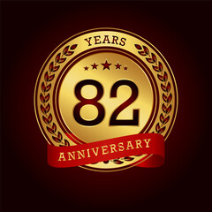 82th anniversary celebration logo design. Vector Eps10