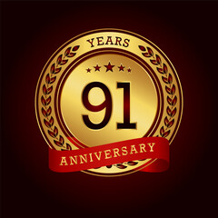 91th anniversary celebration logo design. Vector Eps10