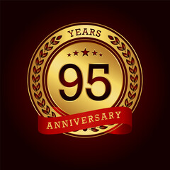 Fototapeta na wymiar 95th anniversary celebration logo design. Vector Eps10