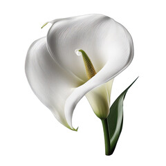white calla flower transparent background, ai generated - obrazy, fototapety, plakaty