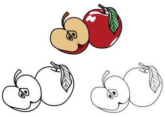 coloring pages of vegetables and apples for kids