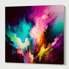 Abstract colorful oil painting smoke. Generated AI.
