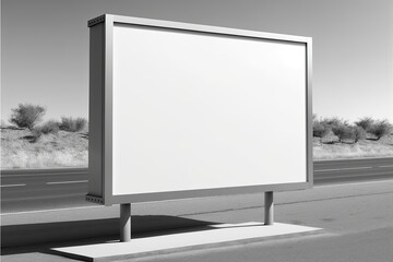 Fototapeta premium Blank billboard on the street. Mock up template for Design or product placement created using generative AI tools