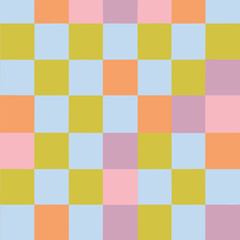 Colorful Blue Orange Check Pattern Vector Background Style.