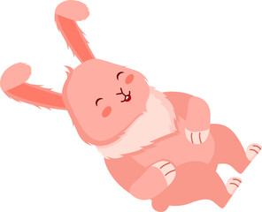 Cute cartoon laughing bunny.