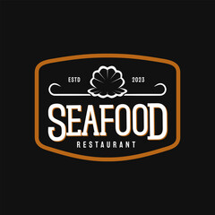 Fototapeta na wymiar Classic Retro Vintage Label Badge for Restaurant Design Inspiration Seashell Pearl Seashell Logo