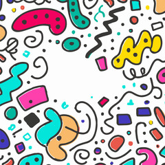 Colorful Doodles Background.