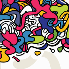 Outlined Doodles With Colourful Breakouts.