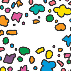 Doodles Colourful Vector Background.