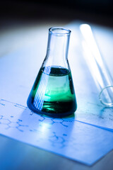 Chemical tubes with reaction formulas